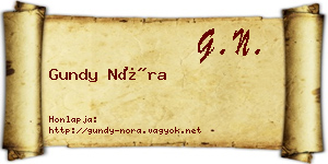 Gundy Nóra névjegykártya
